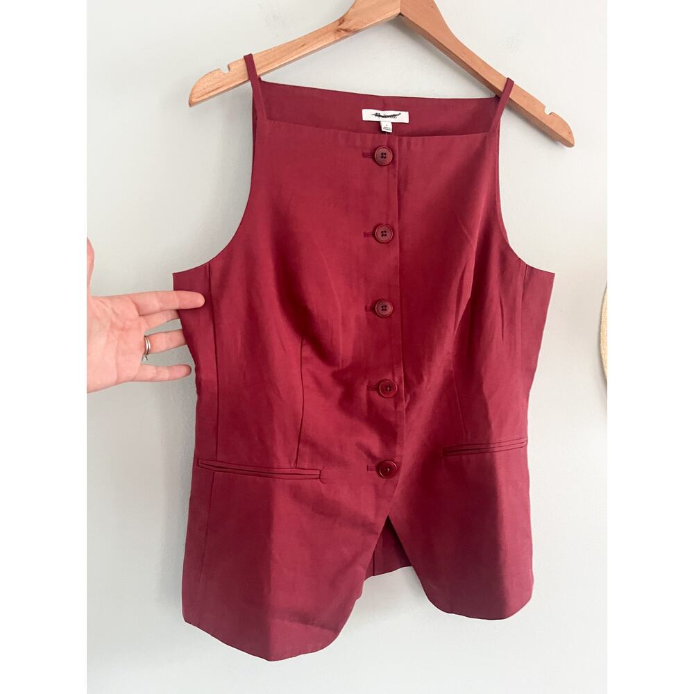 Madewell Rust Button-Front Top - image 3